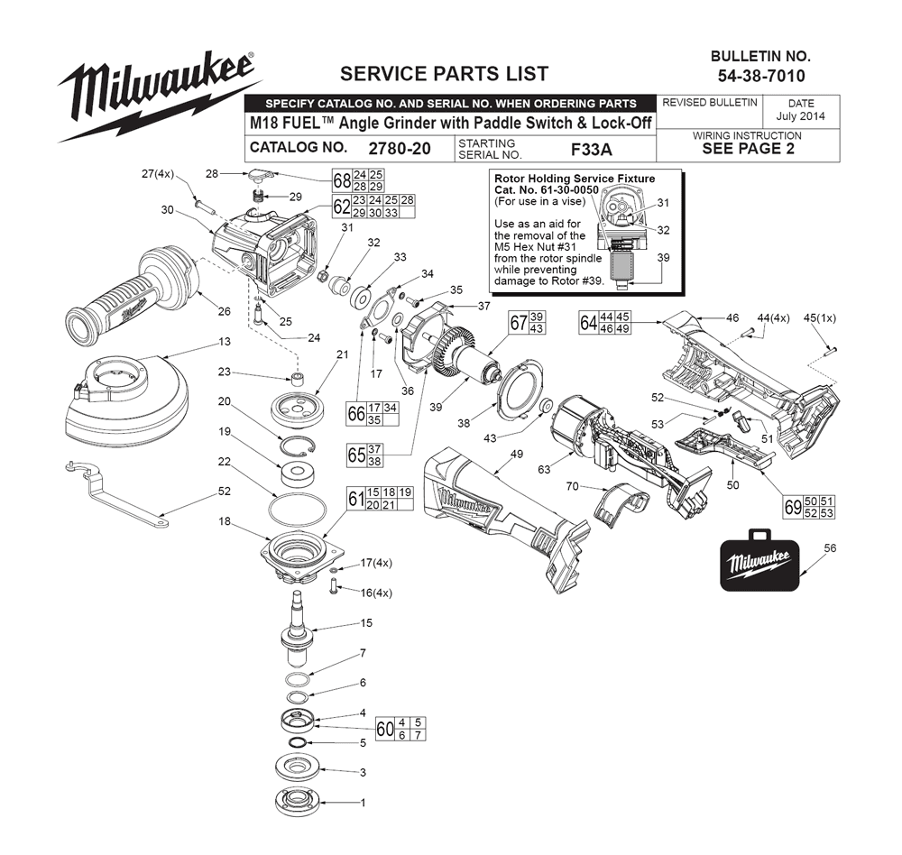 Buy Milwaukee 2780-20-(F33A) Replacement Tool Parts | Milwaukee 2780-20 ...