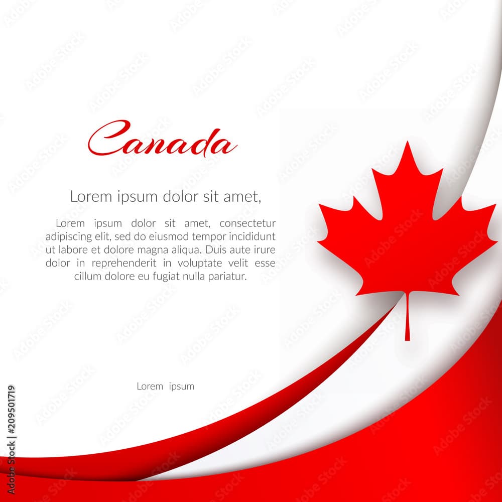 Patriotic poster with the theme Canada flag Wavy red lines and a maple ...