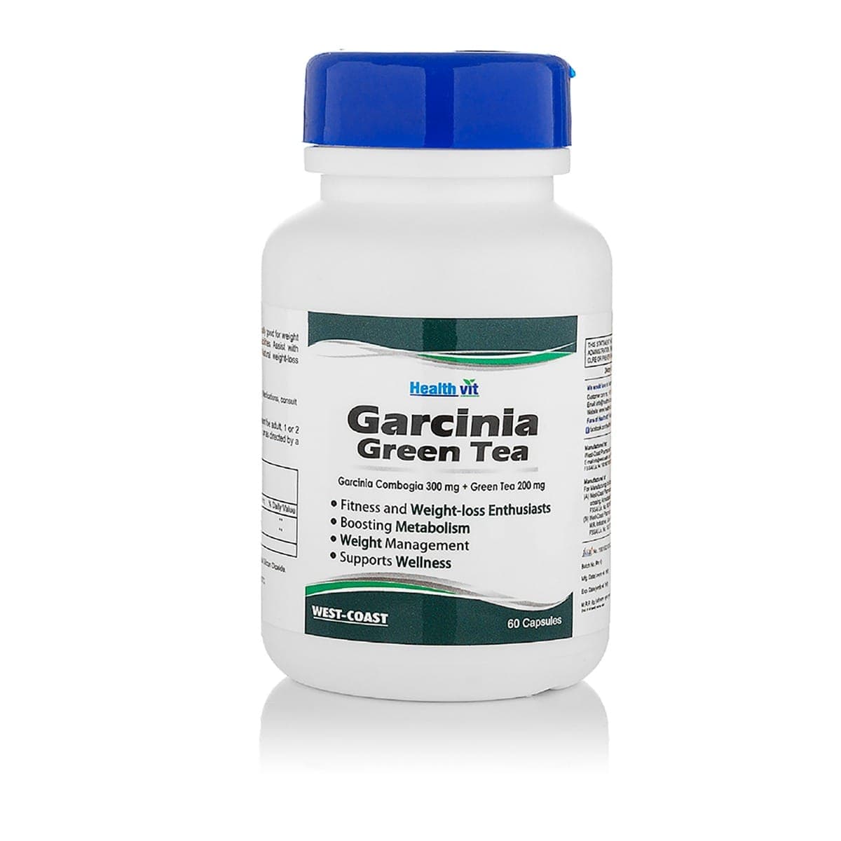 Healthvit Garcinia Cambogia Green Tea 500MG Extract 60 Capsules