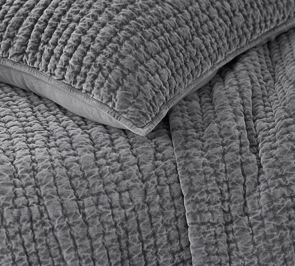 Washed Velvet Handcrafted Quilt | Pottery Barn