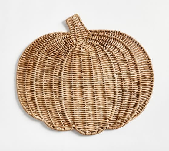 Pumpkin Handwoven Charger Plate | Pottery Barn
