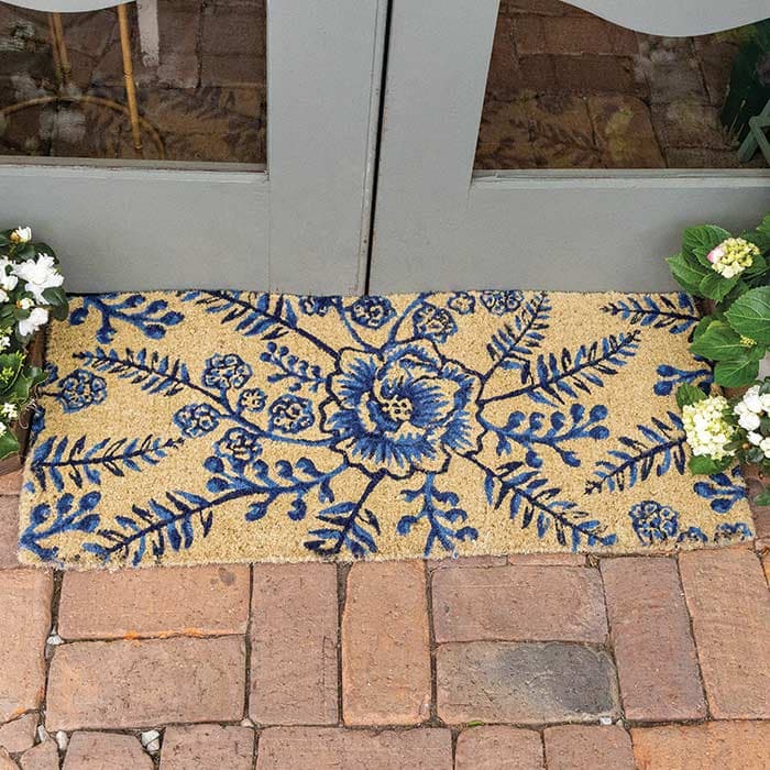 Indigo Rose Estate Mat, Door Mats: Olive & Cocoa, LLC