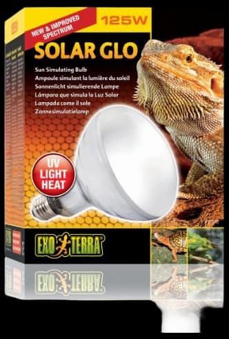 Exo Terra Solar-Glo High Intensity Self-Ballasted Uv/Heat Mercury Vapor Lamp, 125-Watt