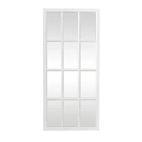 Kirklands White Wood Windowpane Wall Mirror | Hamilton Place