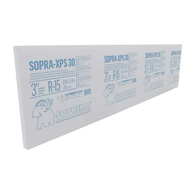 Soprema Sopra-XPS 30 8-ft x 2-ft x 3-in R15 Extruded Polystyrene Rigid ...