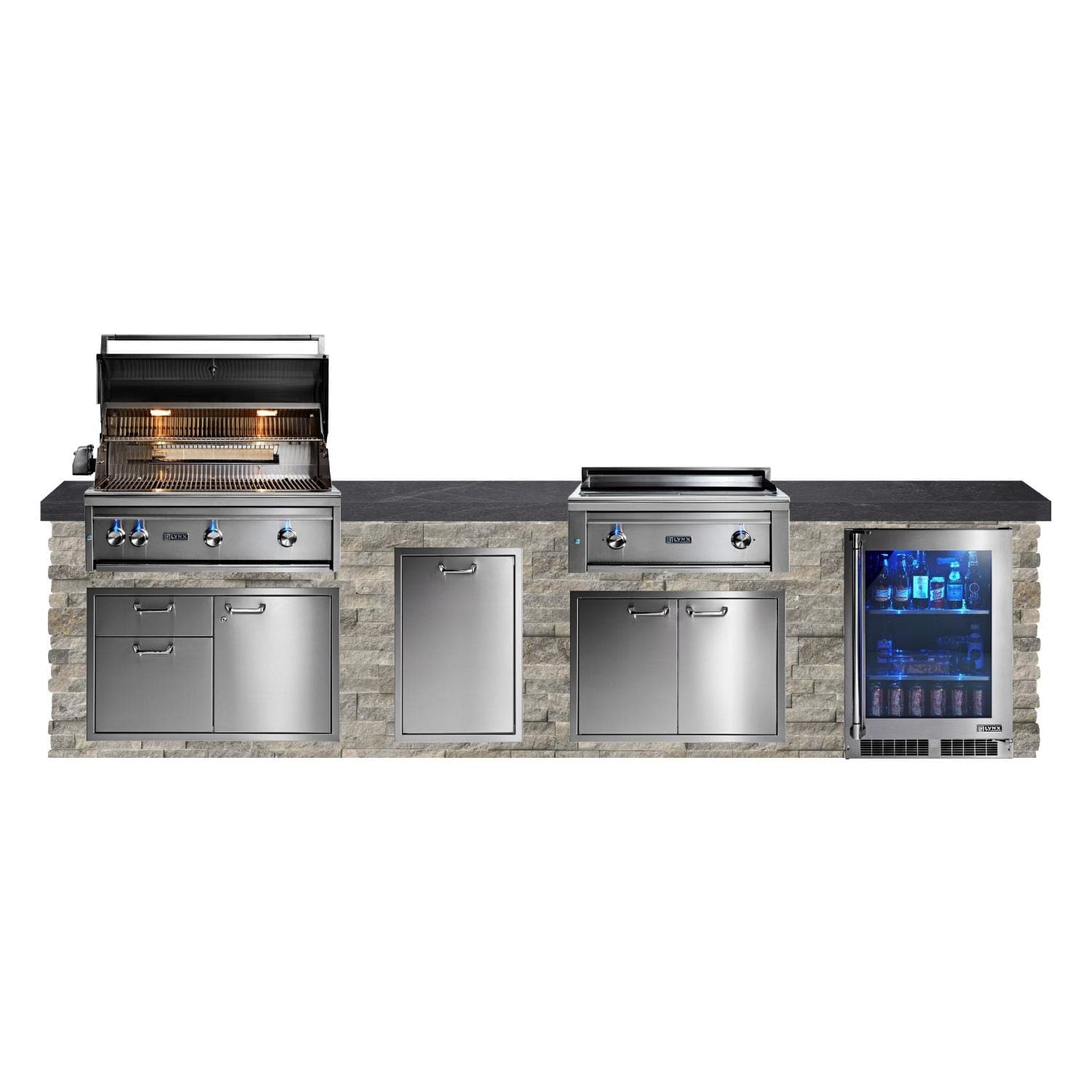 BBQGuys Signature 12ft Luxury Outdoor Kitchen w/ Lynx Professional 36 ...