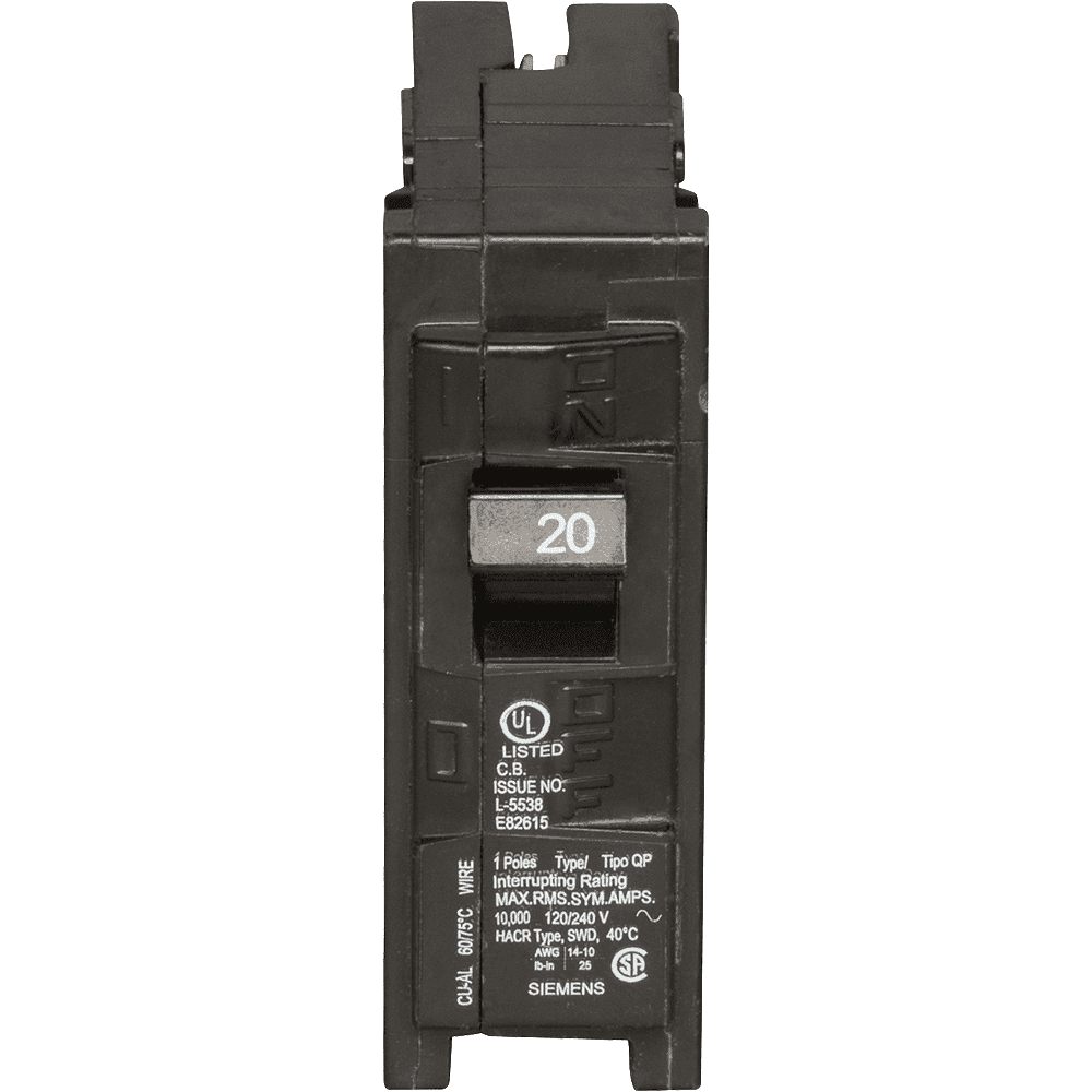 Siemens Q120 Low Voltage Residential Circuit Breaker, Single-Pole, 20A ...