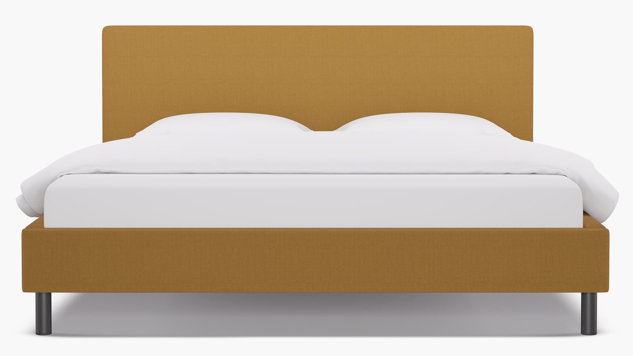 French Yellow Linen | Tailored Platform Bed | King | The Inside