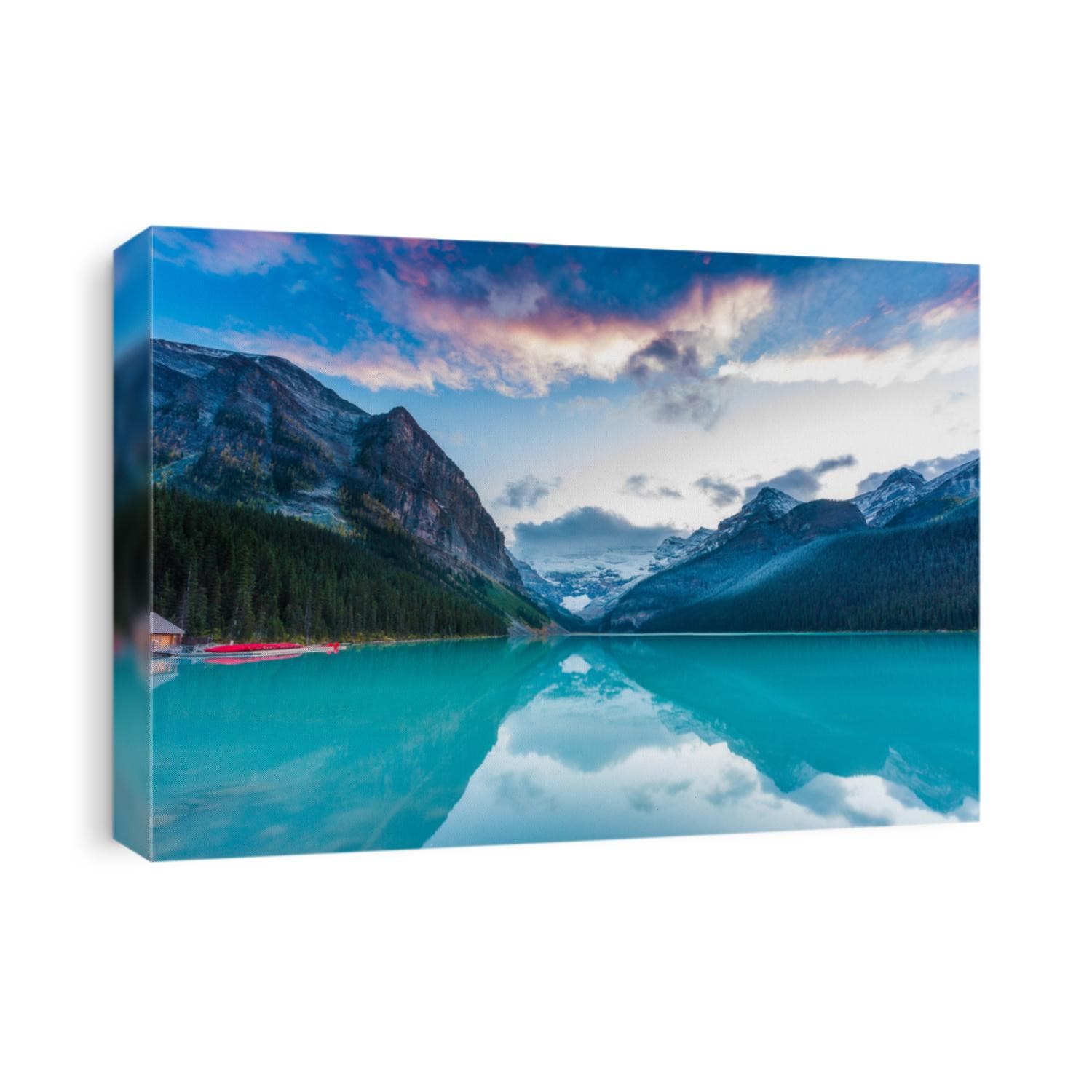 Sunset Lake Louise Rocky Mountains Canvas Print | CanvasWorld