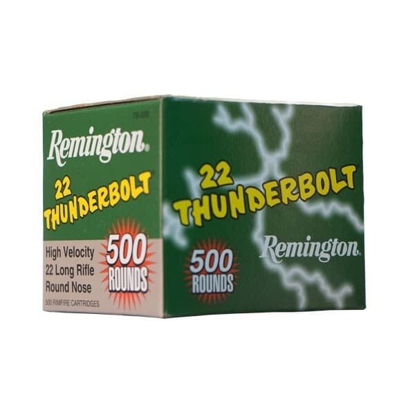 Remington 22LR Thunderbolt High Velocity 40 Grain Round Nose 500 ...