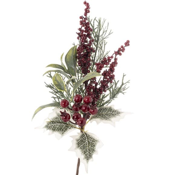 Christmas Mixed Berry Pick Red 32cm - Desflora