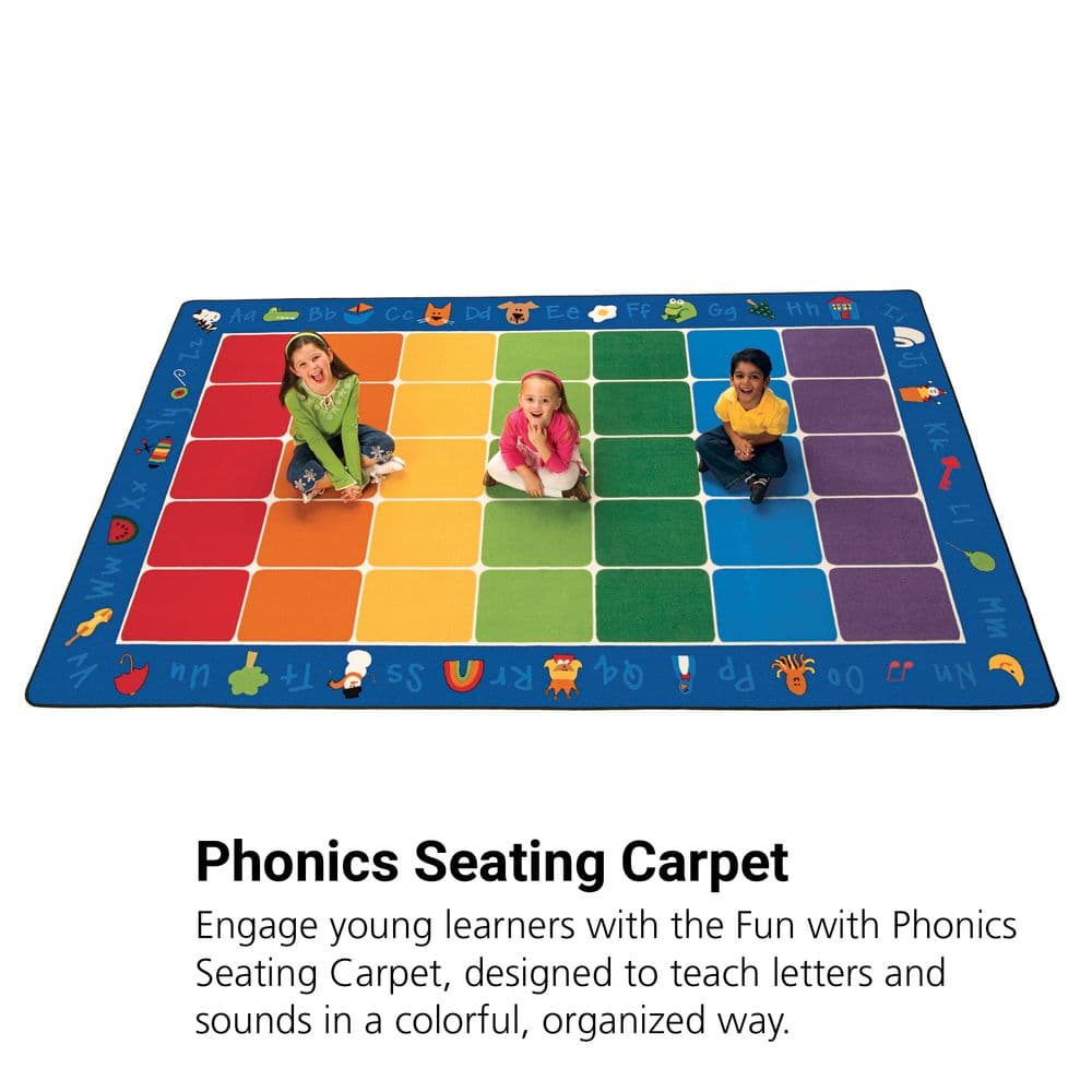 Fun with Phonics Seating 7'6" x 12' Rectangle Premium Carpet 90 Depth