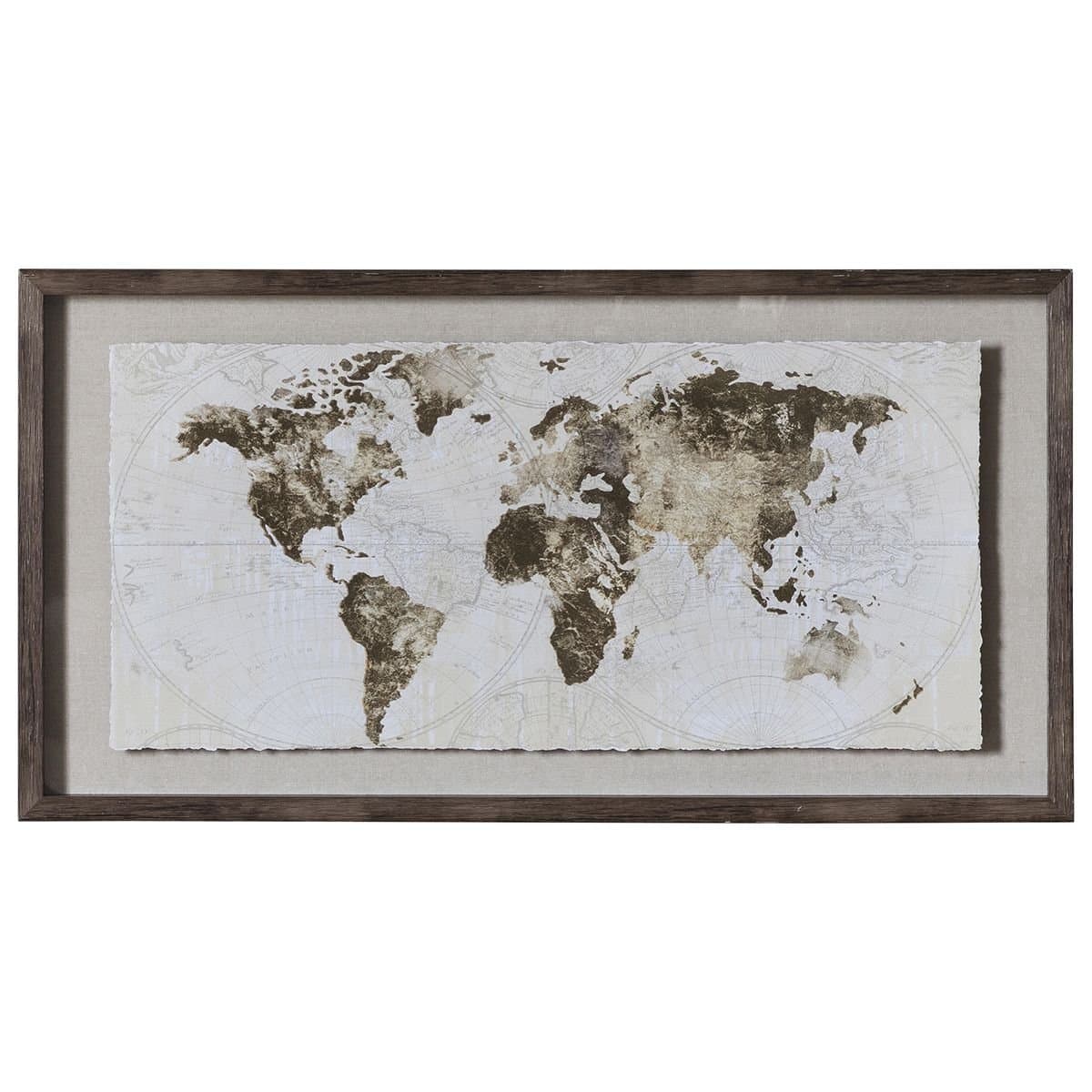 Gold Foil World Map Framed Art - Wall Art | Eclectic Niche