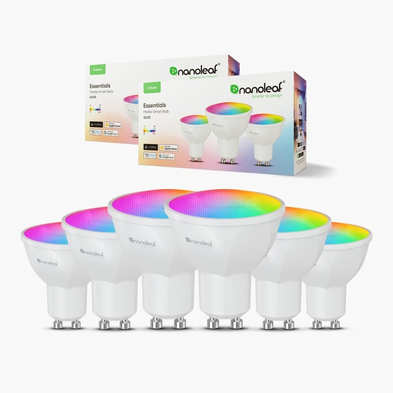Matter Thread GU10 Smart Bulbs (6 Pack) - NF080B02-6GU10 | Nanoleaf