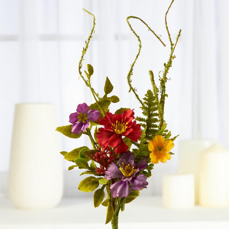 Artificial Mixed Wild Flowers and Greenery Pick - Picks + Sprays ...