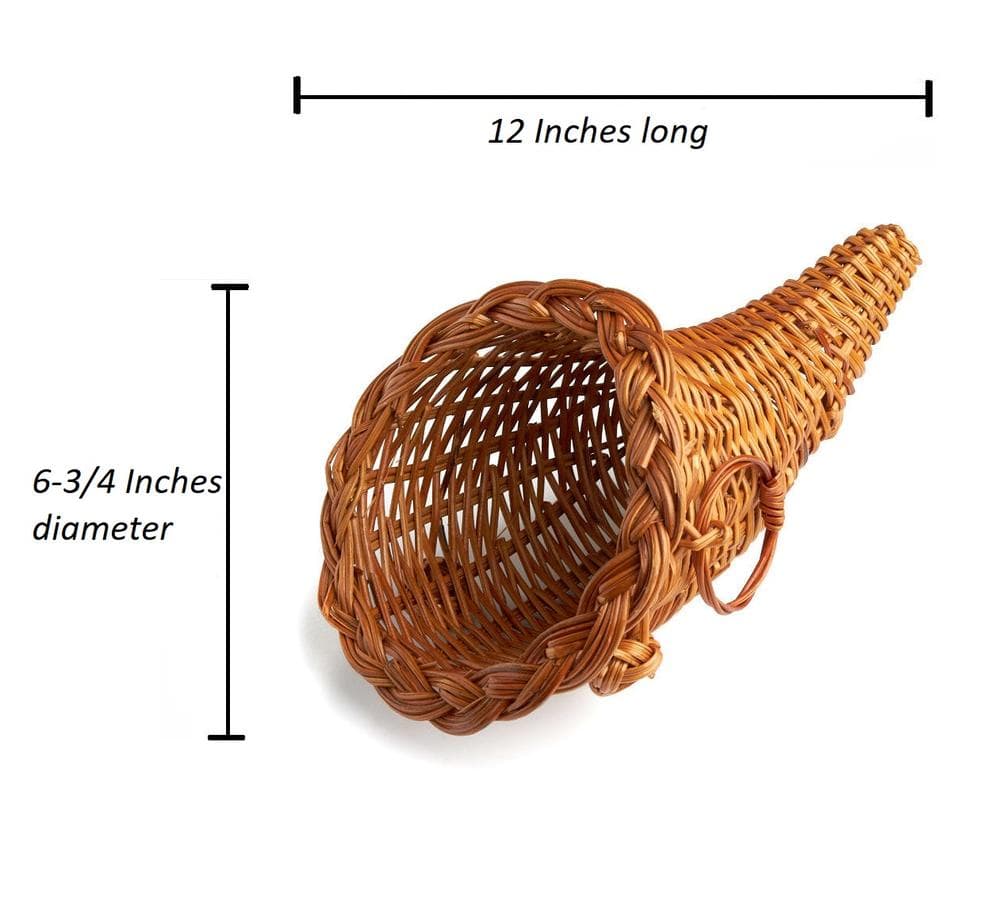 Thanksgiving Cornucopia Horn of Plenty Wicker Basket - Table Decor ...