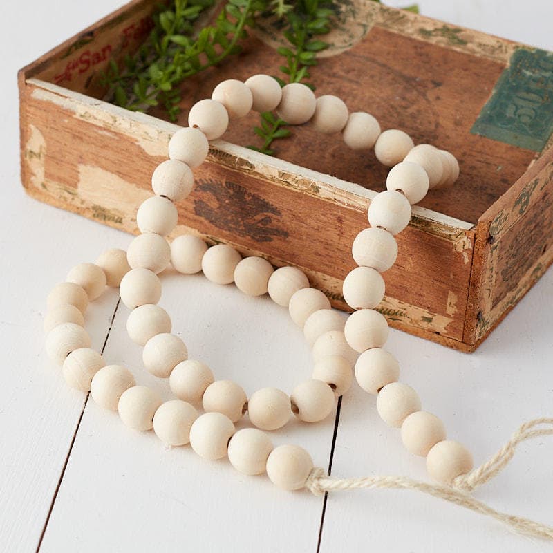 Natural Wood Bead Garland - Christmas Garlands - Christmas and Winter ...