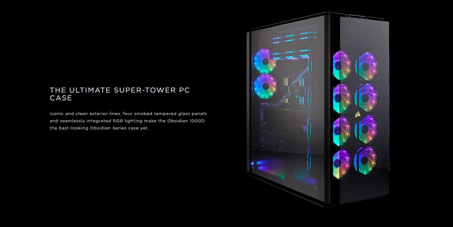 Case Corsair Obsidian Series 1000D Full Tempered Glass Aluminum (Super ...