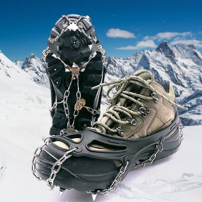 19 Teeth Ice Snow Shoes with Grips Chain Spike Unisex Walking ...