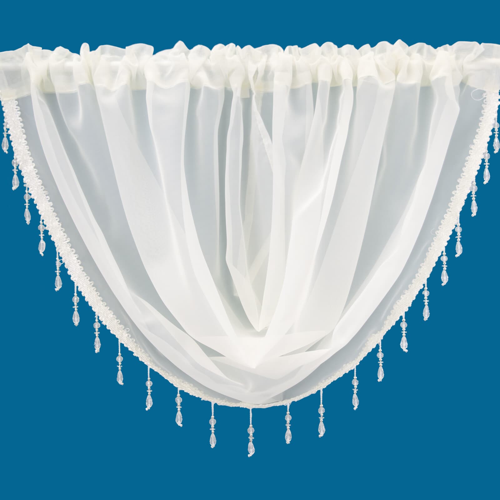 Plain Beaded Voile Swags All Colours - Net Curtains Voile Swag Valance ...