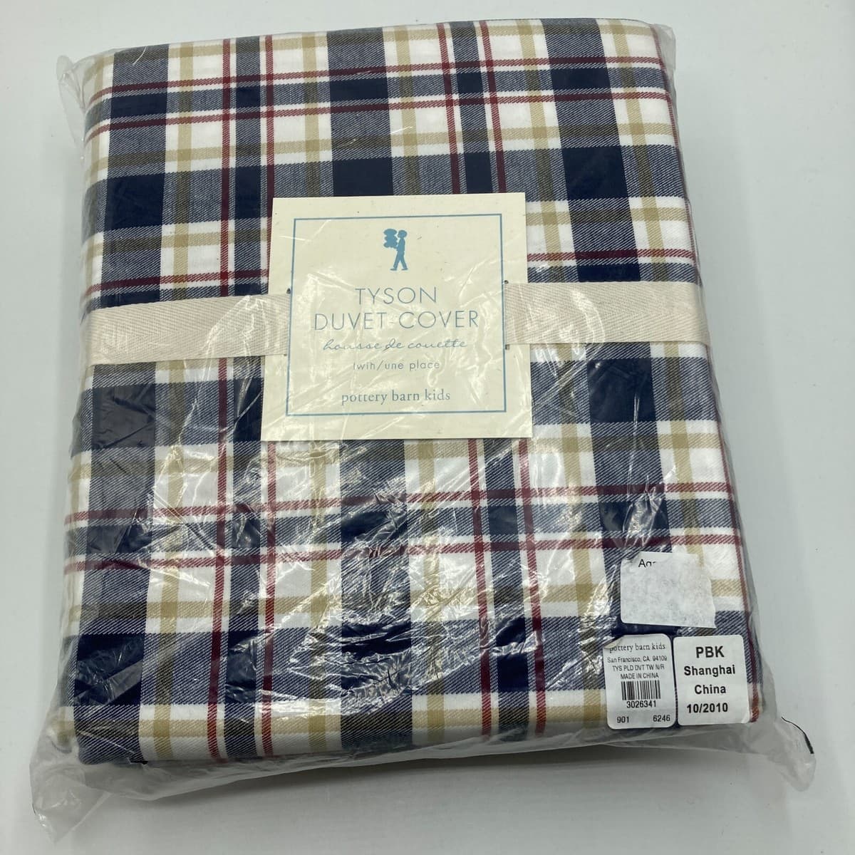 NEW Pottery Barn Kids Plaid Duvet Cover and Sham Twin Set TYSON ...