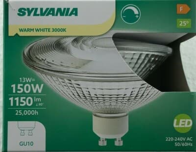 All New Sylvania Glass ES111 GU10 13W = 150W 1150lm 3000K ...