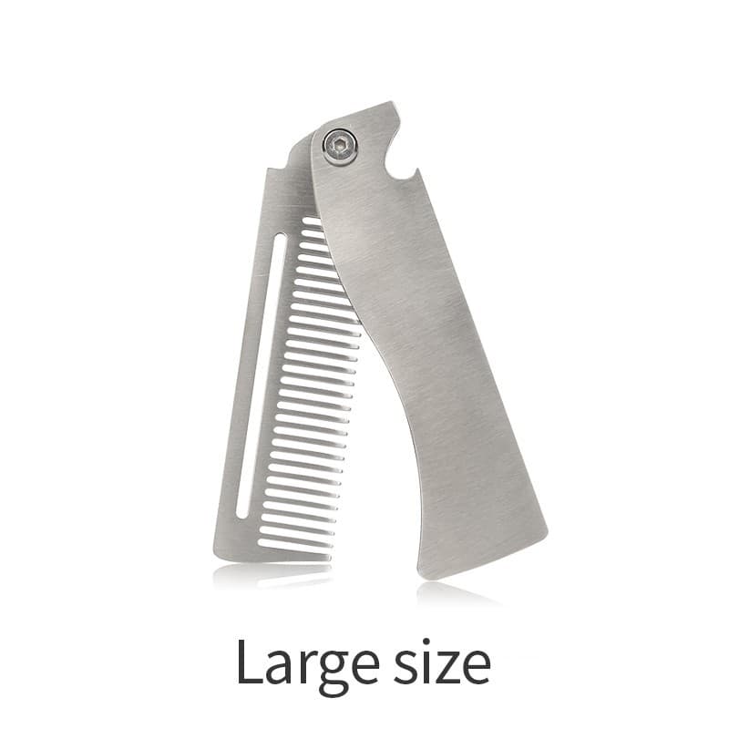 Folding Pocket Beard Combs Portable Steel Combs Hair Styling Comb ...