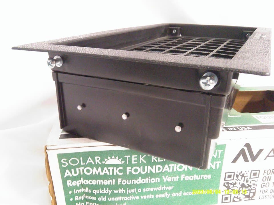 Air Vent Inc RABR Black Solar Tek Replacement Automatic Foundation Vent ...