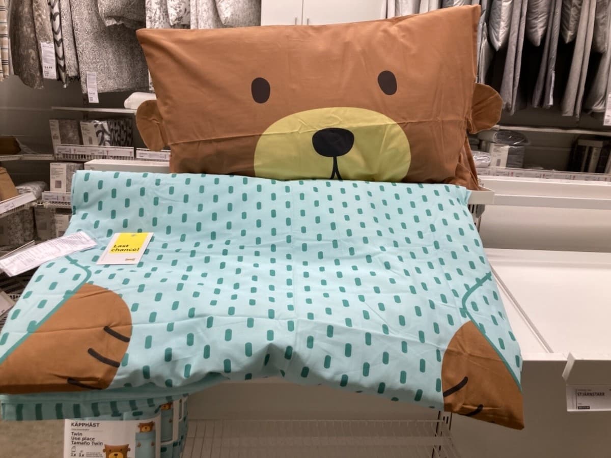 Ikea KAPPHAST Kids Single Size Duvet Cover Set Bear Turquoise New ...
