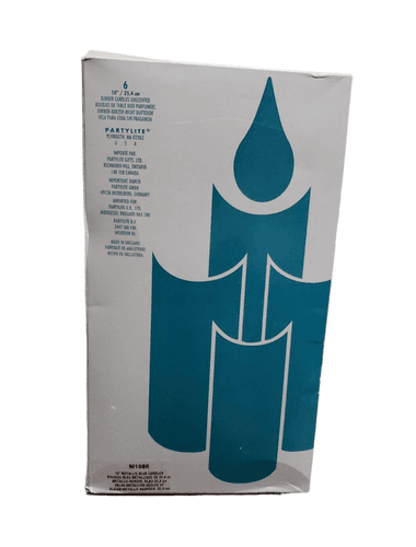 PartyLite 10 Inch Metallic Blue Unscented Taper Candles 6 Pack Vintage ...