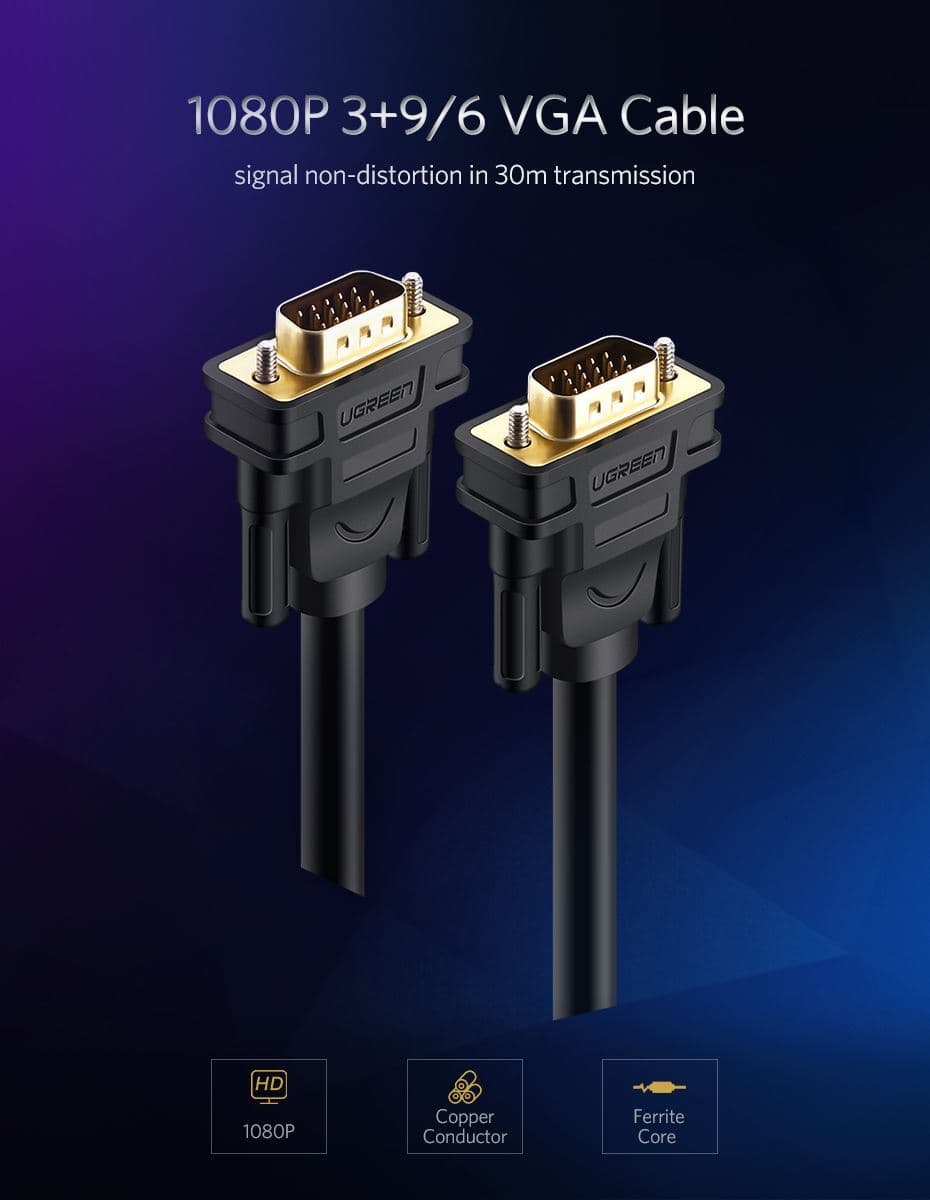 VGA to VGA cable 1.5m max WUXGA (1920x1200), UGREEN/11630 | eBay