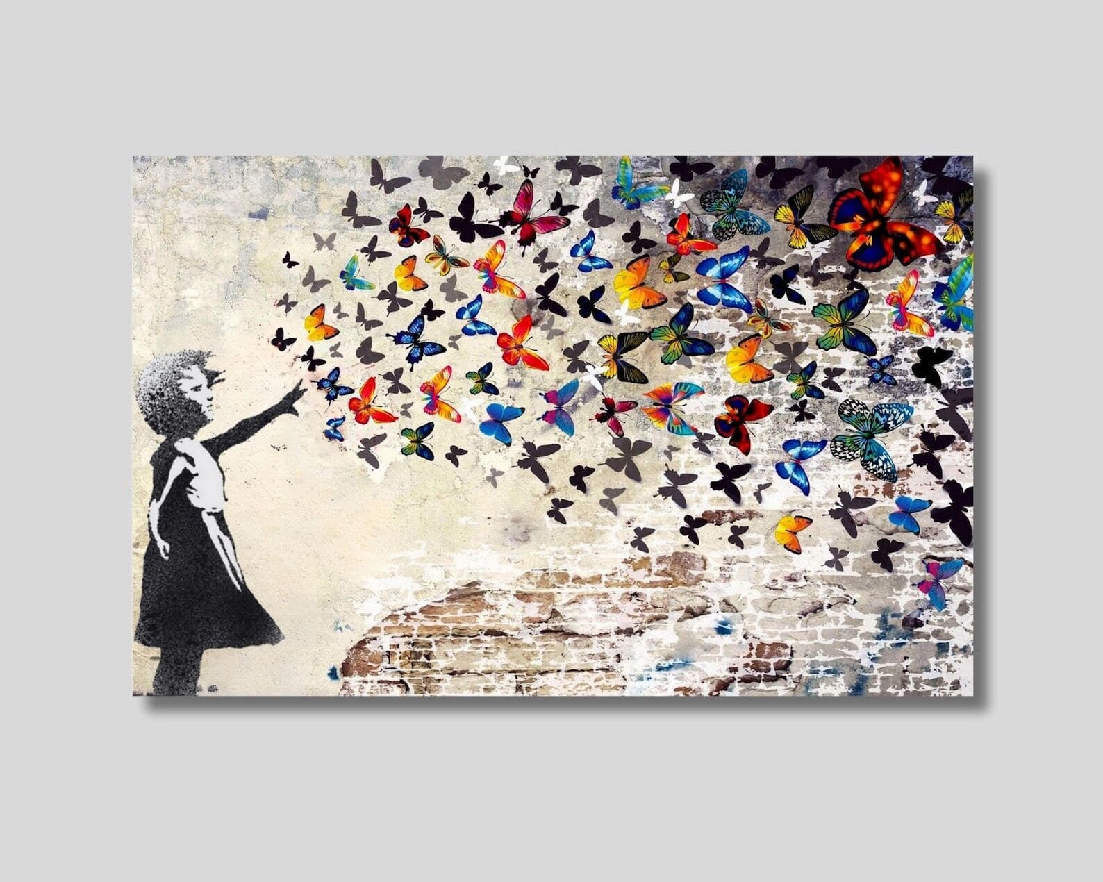 BANKSY STYLE" BALLOON GIRL " ABSTRACT GRAFFITI CANVAS WALL ART PICTURE ...