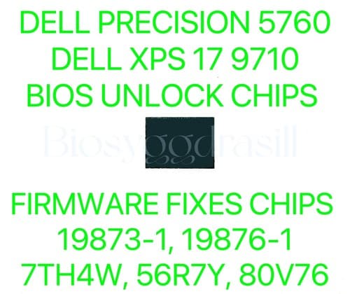 DELL PRECISION 5760, XPS 17 9710, ADMIN NO PASSWORD BIOS CHIP 19873-1 ...