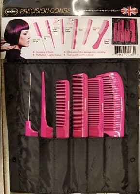 Denman DPC Full 6 Comb Set in a Tool Roll/Wallet/Holder Combs ...