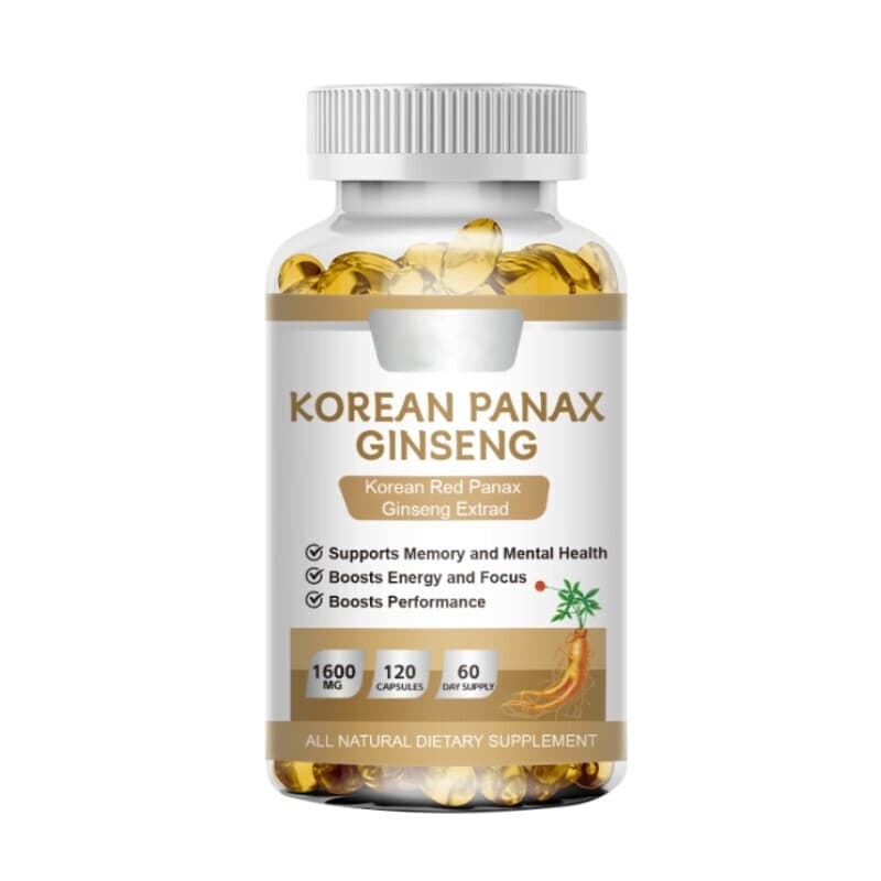 Korean Red Panax Ginseng 1600mg 120 Capsules - No Fillers Extra ...