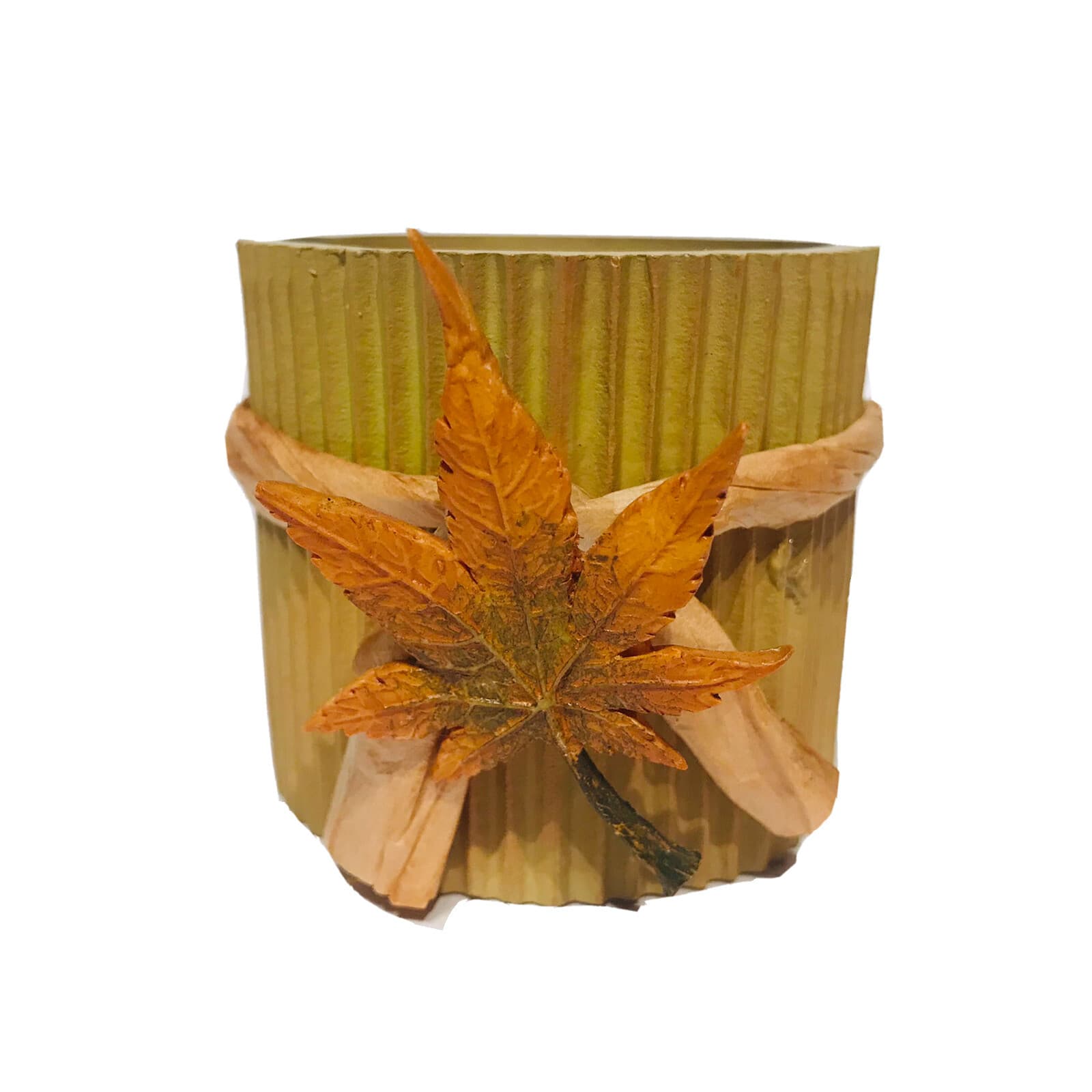 Vintage Russ Ceramic Votive Candle Holder With Leaf Autumn Leaf Votive ...