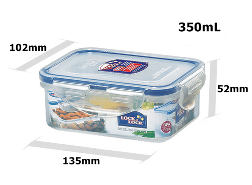 2Pcs Lock & Lock Classic Food Storage Plastic Container Set(350mL x2 ...