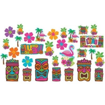 Pack of 30 Hawaiian Tiki Luau Tropical Themed Party Cutouts Room ...
