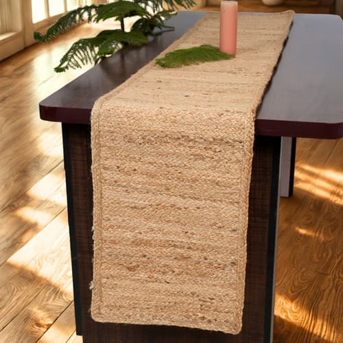 Natural Jute Farmhouse Decor Table Runner, Rustic Woven Dining Table ...