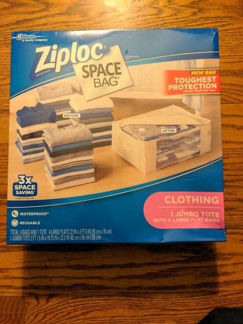 Ziploc Space Bag 5 Count 4l Flat Bags 1 Underbed Tote for sale online ...