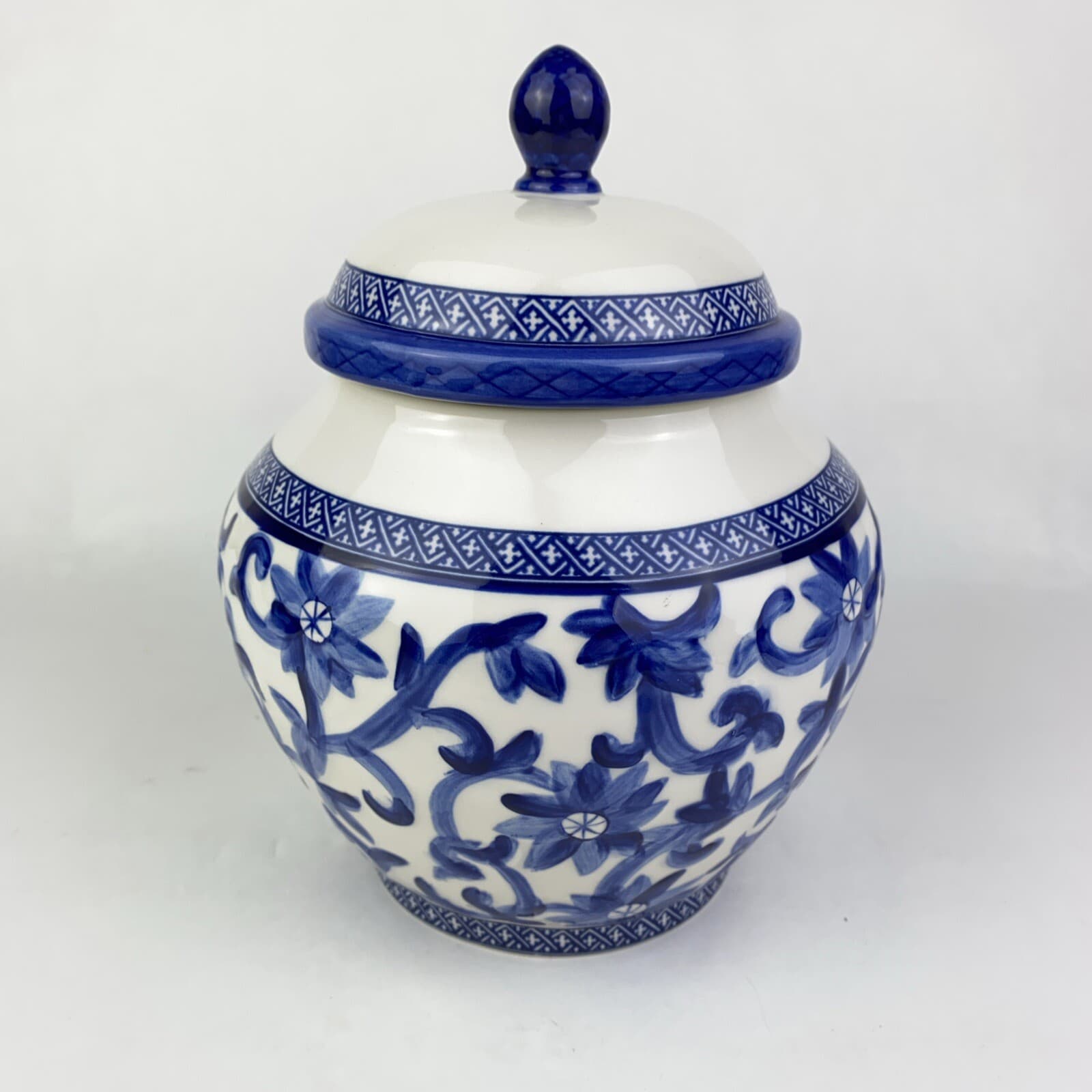 Ralph Lauren China Mandarin Blue Medium Canister & Lid w/ Label Ginger ...