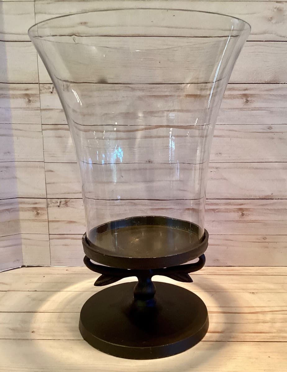 Large Glass Hurricane Candle Holder Pottery Barn Richmond Hurricane