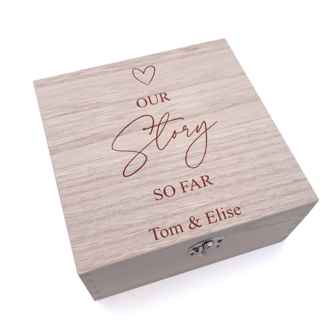 Personalised Our Love Story Memory Keepsake Gift Box With Heart - Etsy