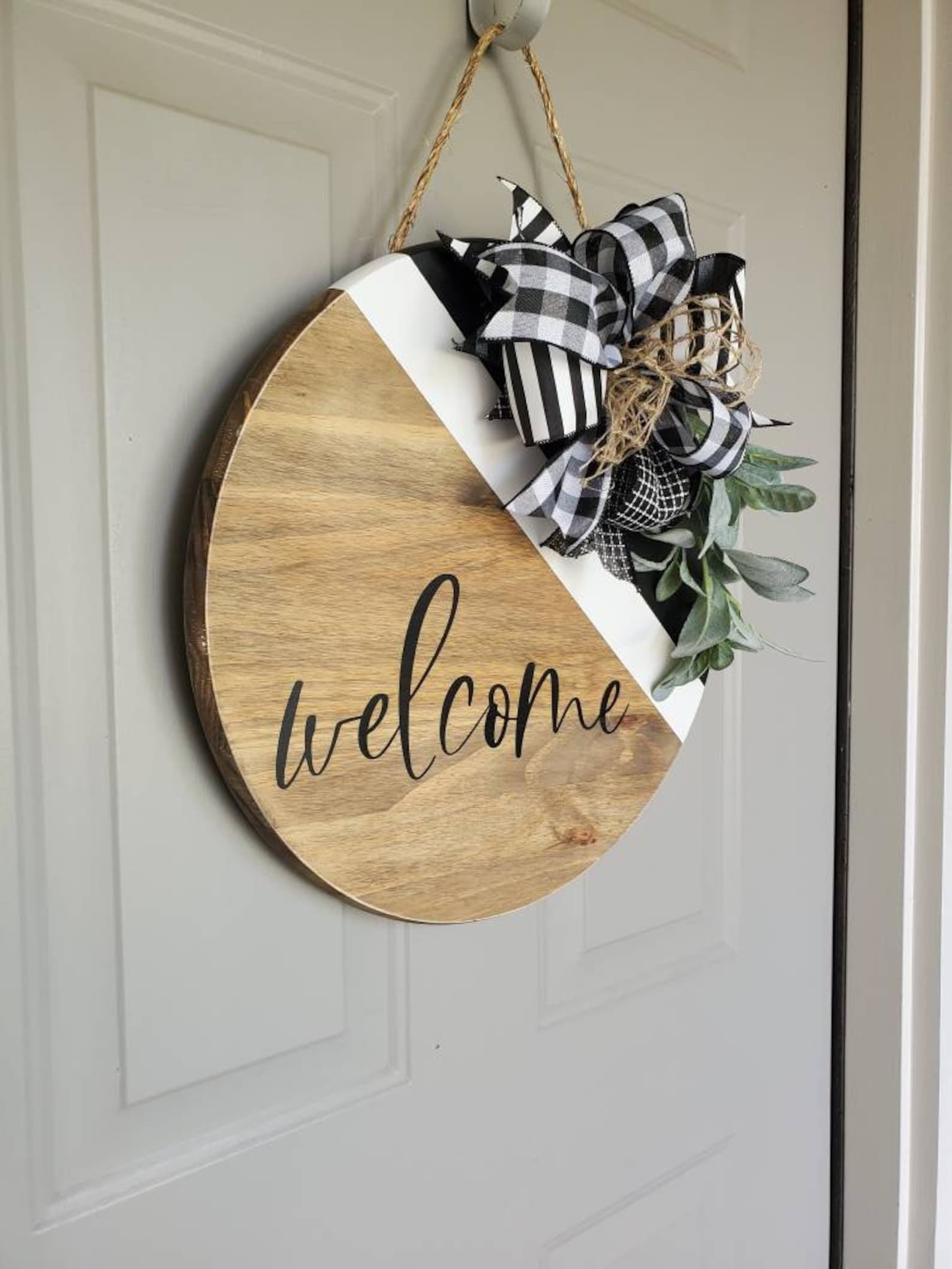 Welcome Door Hanger Farmhouse 18 Inch Door Hanger Welcome - Etsy