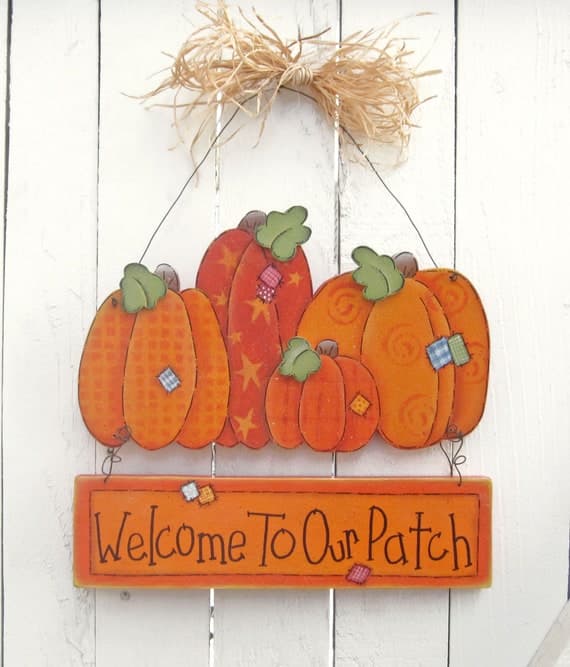 Pumpkin Door Hanger Pumpkin Patch Sign Pumpkin Yard Sign - Etsy