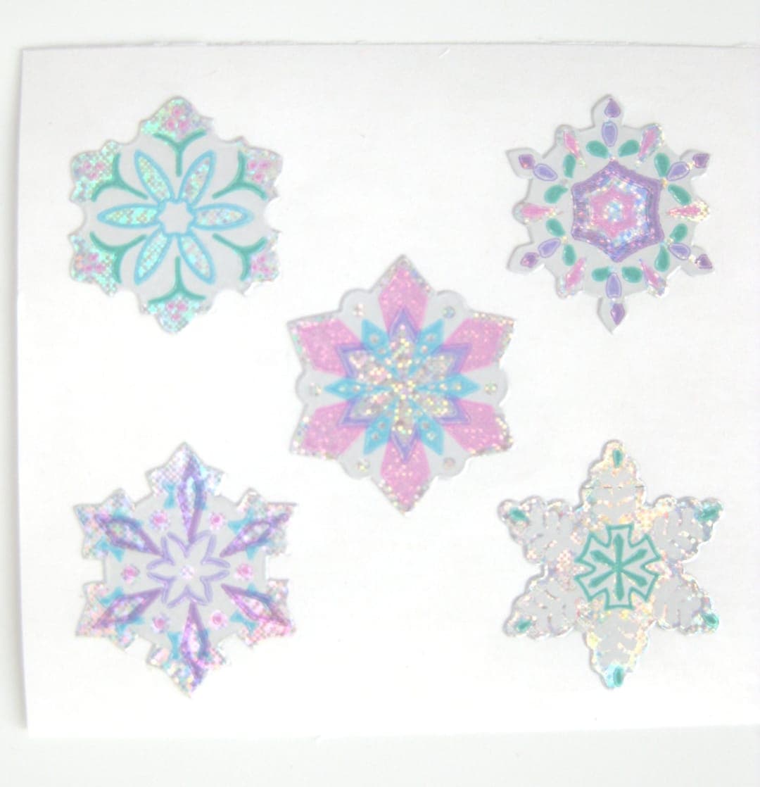 Sandylion Frozen Sparkly Prismatic Snowflake Stickers - 3 Repeat ...