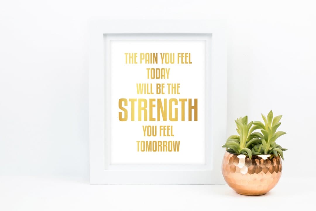 Gold Foil Motivational Quotes, Inspirational Wall Art Gym Sign, Gold ...