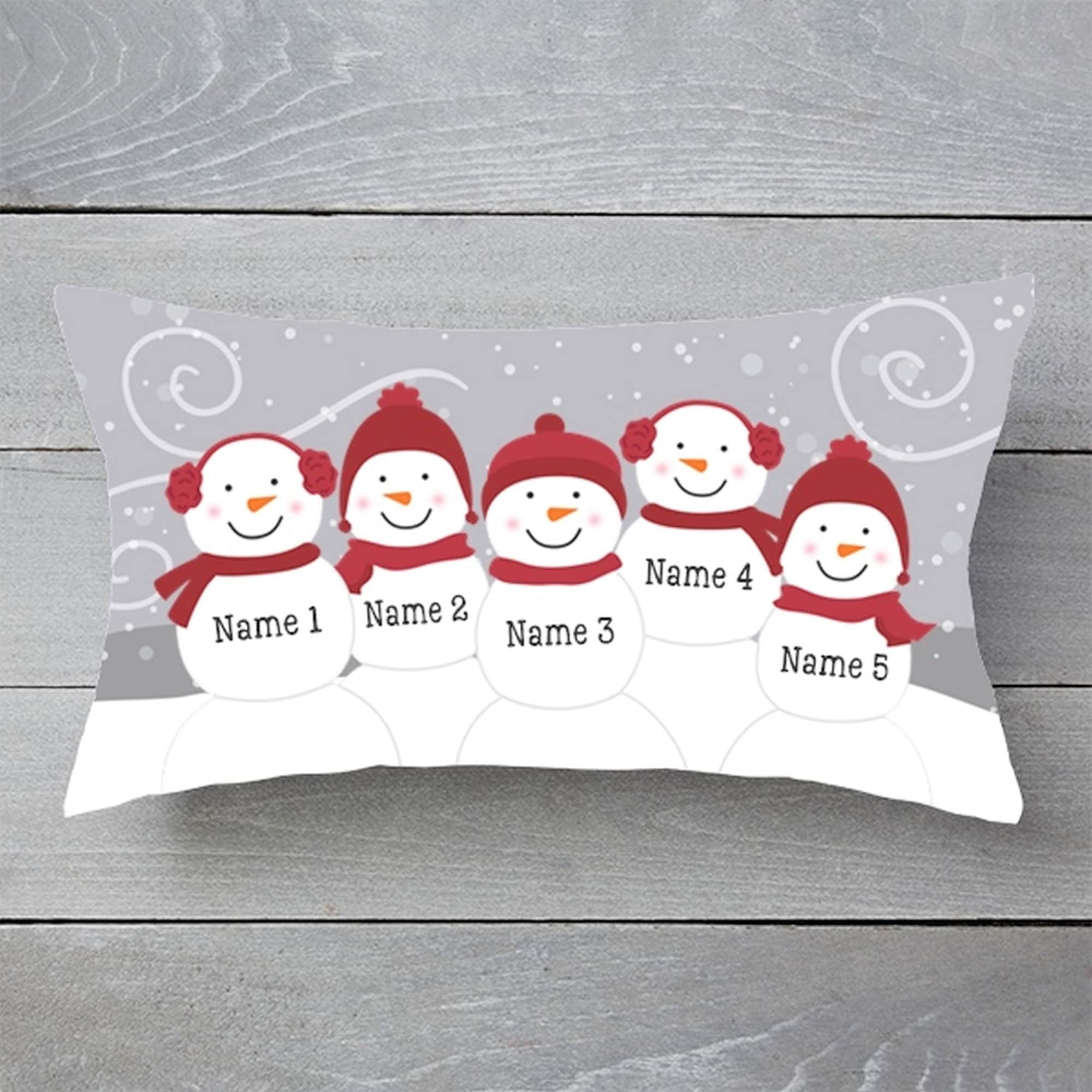 Snowman Family Personalized Lumbar Throw Pillow Family Custom | Etsy