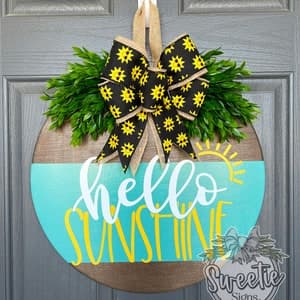 Summer Front Door Decor Hello Sunshine Summer Door Hanger - Etsy
