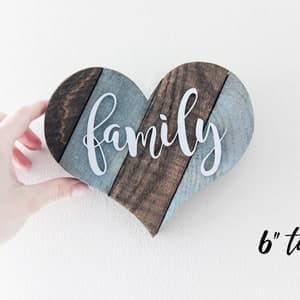 Rustic Home Decor, Wooden Farmhouse Heart, Wood Family Heart, Reclaimed ...